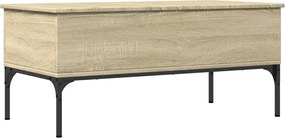 vidaXL Măsuță cafea stejar sonoma 100x50x45 cm lemn prelucrat și metal