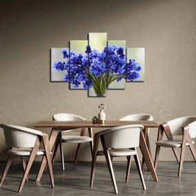 Tablou buchet cu flori albastre (150x105 cm)