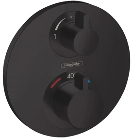 Baterie cada sau dus termostatata culoare negru mat Hansgrohe, Ecostat S Negru mat