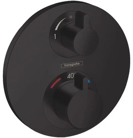 Baterie termostatata incastrata, pentru 2 consumatori, negru mat Negru mat