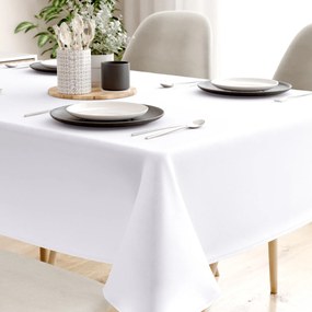 Goldea față de masă decorativă rongo deluxe - alb cu luciu satinat 120 x 140 cm