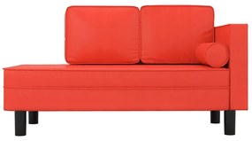 Canapea extensibila cu 2 locuri, rosu, piele ecologica Rosu