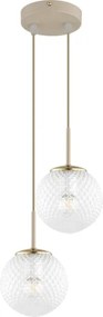 Brilagi - Lustru suspendat pe cablu STELLA 2xE27/60W/230V bej/auriu