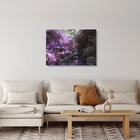 Tablou pe sticlă - copaci violeți (70x50 cm)