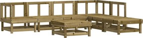vidaXL Set mobilier de grădină, 7 piese, lemn de pin tratat