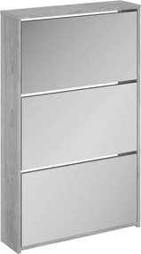 vidaXL Pantofar cu oglindă, 3 niveluri, Gri sonoma, 63x17x102,5 cm