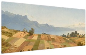 Tablou - Alexandre Calame, Swiss Landscape, reproducere (120x50 cm)