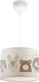 Lustra AYD-2878, crem/maro, material textil/metal, 24x70 cm