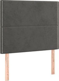 vidaXL Tăblie de pat gri închis 100x5x118/128 cm catifea