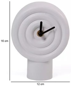 Ceas de masă ceramic, 16 cm, alimentare 1x AA, alb