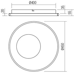 Plafonieră LED dimabilă Redo 05-959 SINTESI LED/45W/230V 3000-6000K + telecomandă