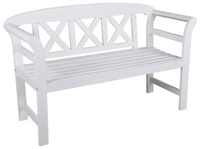 Bancă de grădină albă din lemn masiv Vancouver - Garden Pleasure