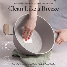 Set oale si tigai 15 piese Nordic Taupe Berlinger Haus BH 8344, gri, antiaderente, compatibile inductie