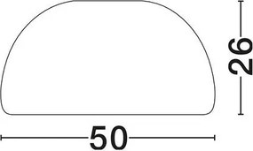 Lustra aplicata tavan cu textura granulata Davo 50cm, alb piatra