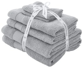 Prosoape de baie gri-deschis 6 buc. din bumbac din frotir Anti-Bacterial – Catherine Lansfield