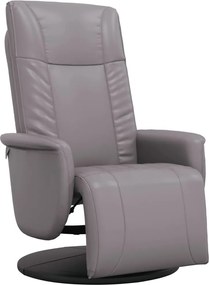 vidaXL Fotoliu rabatabil cu suport de picioare, gri, piele ecologică