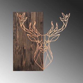 Accesoriu decorativ de perete din lemn Deer1 - Copper