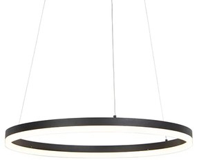 Lampă suspendată de design neagră 60 cm cu LED inclus cu dimmer în 3 trepte - Anello