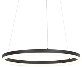 Lampă suspendată de design neagră 60 cm cu LED inclus cu dimmer în 3 trepte - Anello