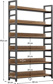 Raft, stejar închis/negru, JANEL TYP 2