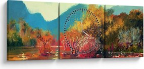 Tablou - Culorile toamnei (cu ceas) (90x30 cm)