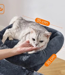 Ansamblu joaca pisici cu cosulet loc zgariat si odihna Gri inchis H 68 cm