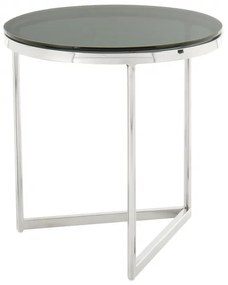 Masuta de cafea rotunda din sticla Wynona 40x40x42 cm negru/argintiu