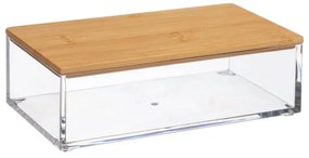 Organizator baie SELENA, dreptunghiular cu capac din bambus, 16 x 9,6 x 5 cm