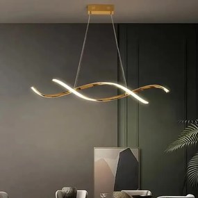 Lustra LED cu Telecomanda 76W Dimabila Auriu