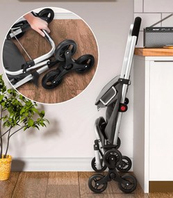 Carucior cumparaturi  Stairs Climber pliabil husa detasabila 3 roti  Metal/Poliester Gri