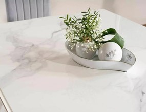 Masa Prince Ceramic Calacatta alb/crom L180xl90 cm