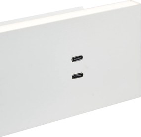 Lampă de perete modernă albă reglabilă cu USB-C incl. LED - Modric