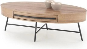 Masuta cafea CAROLINA, stejar auriu/negru, 120x60x41 cm