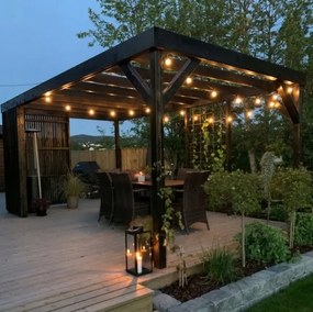 Ghirlandă LED decorativă pentru exterior 20xE27/1W/230V 20,94 m IP44 negru