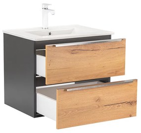 Dulap inferior Vario Trim 60 cu lavoar antracit-stejar