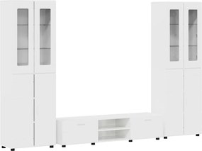 vidaXL Set comodă TV cu sertar cu raft FLORIN Alb lucios Lemn compozit