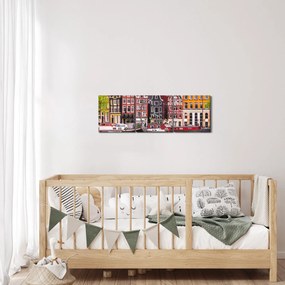 Tablou - Amsterdam, case de dans (cu ceas) (90x30 cm)