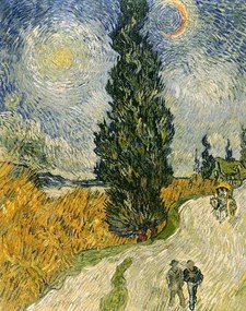 Vincent van Gogh - Reproducere Road with Cypresses, 1890, (30 x 40 cm)