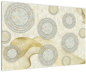 Tablou - Abstract, cercuri de marmură (90x60 cm)