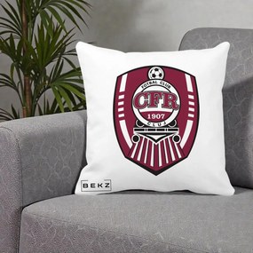 Perna Personalizata CFR Cluj Fotbal Club 1907, 40x40 cm, Alba Mata, Husa Detasabila, Perna Inclusa, BEKZ®