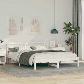 vidaXL Cadru de pat Alb 140 x 200 cm Lemn de brad solid