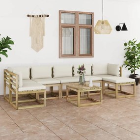 3065013 vidaXL Set mobilier de grădină cu perne, 8 piese, lemn de pin tratat