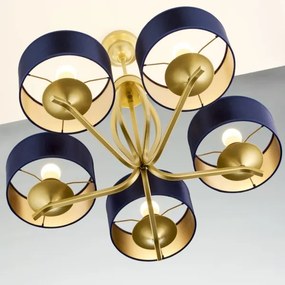 Jupiter 2114 - Candelabru pe tijă KASZMIR 5xE27/15W/230V albastru/auriu