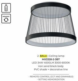 Lustra moderna aplicata LED cu telecomanda BALU
