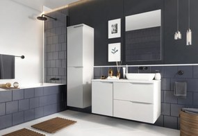 Supermobel Dulap pentru baie NICEA W35 SL, 35x136,9x31,9, alb / model, dreapta