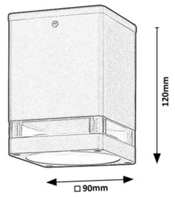 Spot de exterior ZOMBOR 1xGU10/35W/230V pătrat IP54 Rabalux 7818