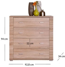 Comodă Gwenn 4S (Stejar sonoma). 1052928