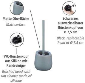 Perie cu suport din ceramică pentru toaletă Wenko Badi, gri