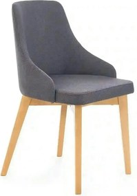 Scaun TOLEDO, gri inchis/stejar miere, stofa clasica, 55x51x82 cm