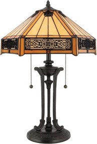 Elstead QZ-INDUS-TL - Lampă de masă INDUS 2xE27/60W/230V, sticlă chihlimbar